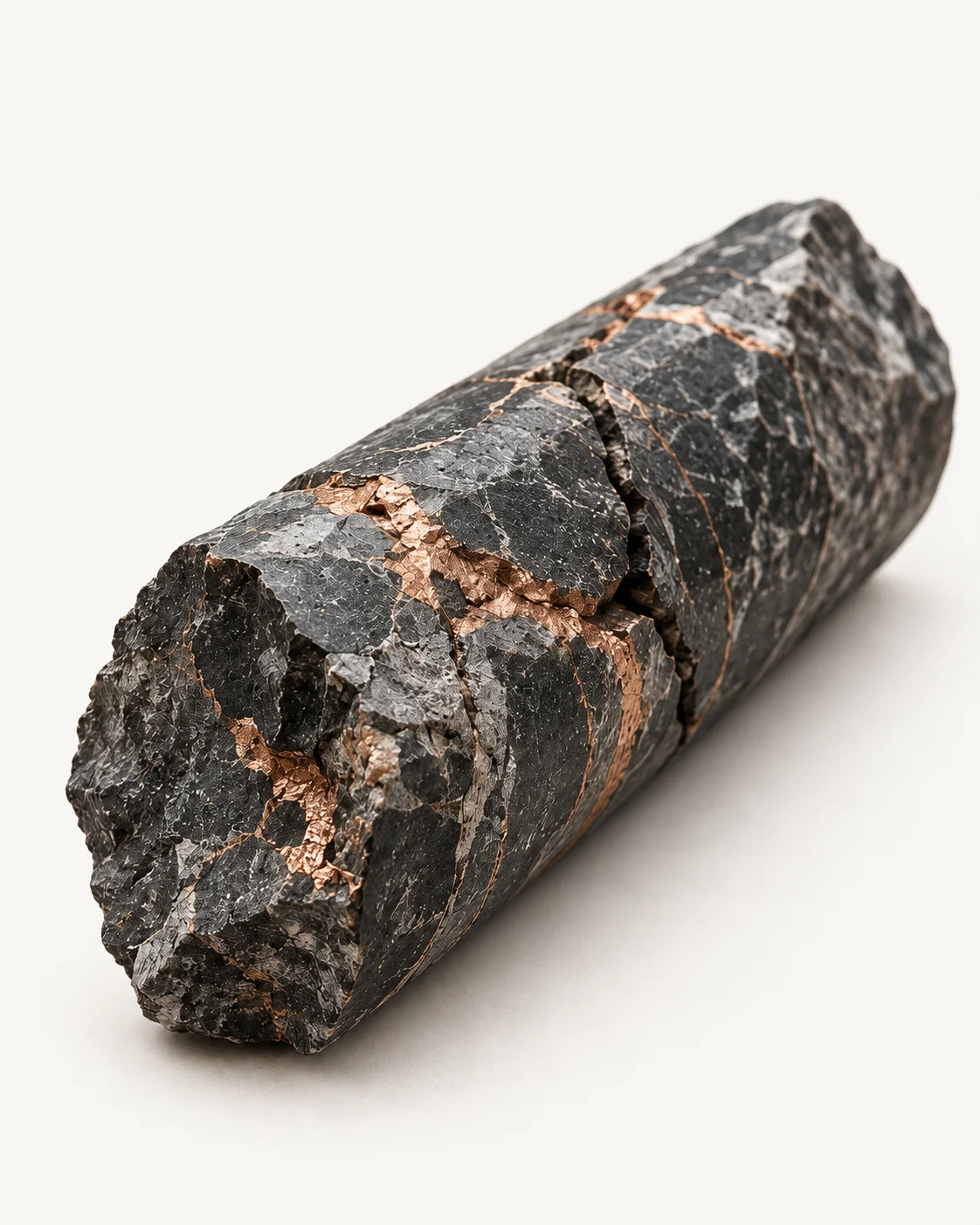 Testigo de roca con vetas de cobre. Imagen conceptual de la profundidad que inspira a Subducta.